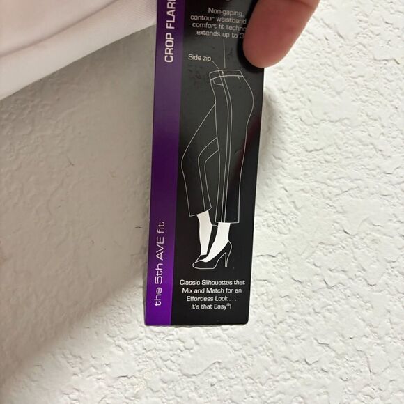 NWT Investments The 5th Ave Fit Women's Size Zip Crop Flare Pants White Plus 24W - Picture 2 of 11